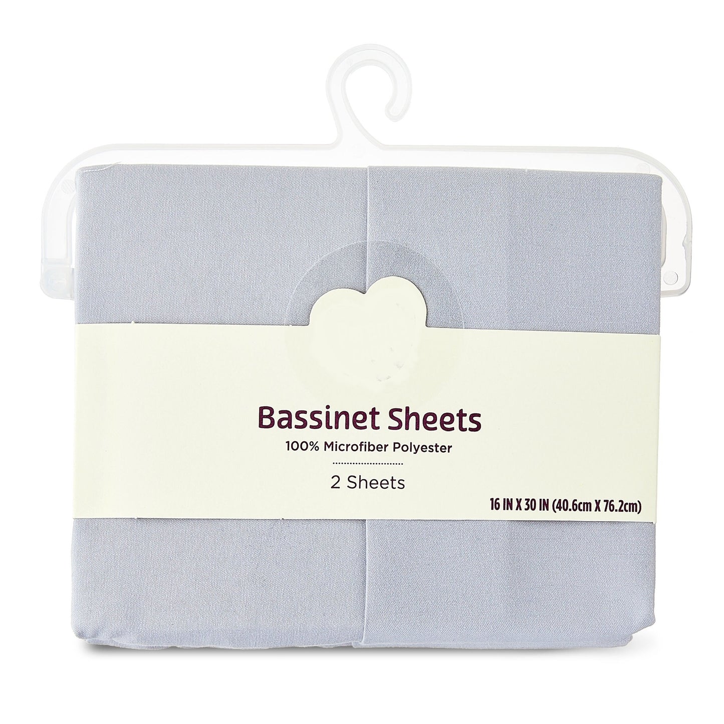 Bassinet Sheet for Baby Boys and Girls, Gray, 2-Pack